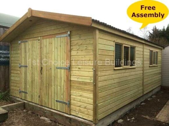 Platinum Apex Pent Basingstoke Timber Garage With Free Fitting