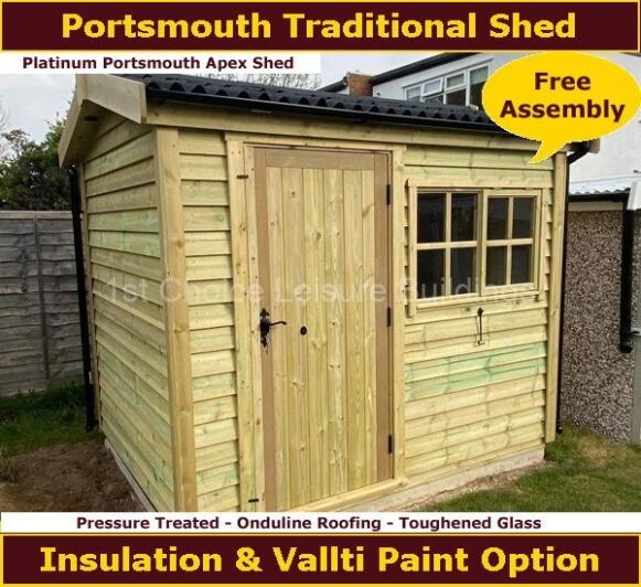 Platinum Portsmouth Apex Garden Shed 1.