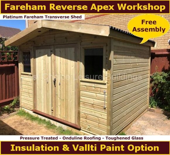 Platinum Fareham Reverse Apex Shed Workshop 1.