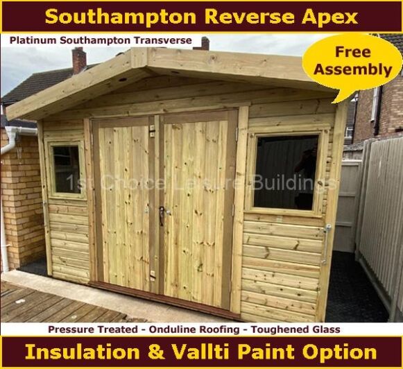 Platinum Southampton Reverse Apex Shed Workshop 1.