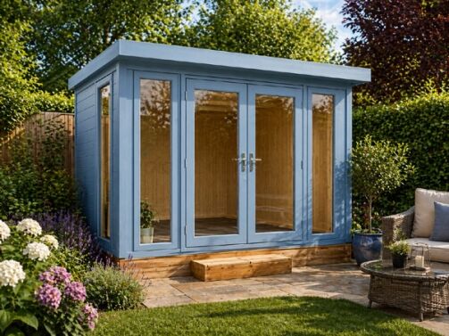A modern garden room. Perfect in Farnham for a garden office or relaxation space.