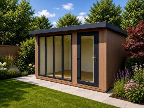 A modern garden room. Perfect in Portsmouth for a garden office or relaxation space.