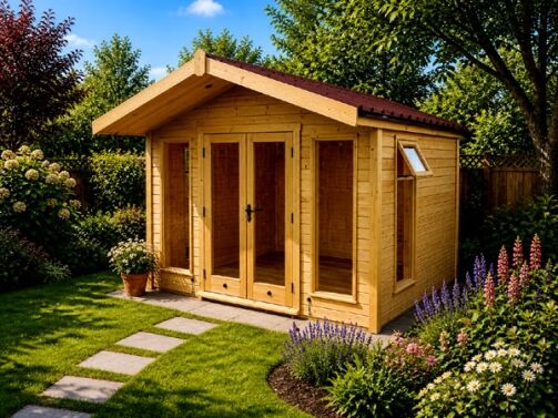 A modern summer building. Perfect in London for a summer room or relaxation space.