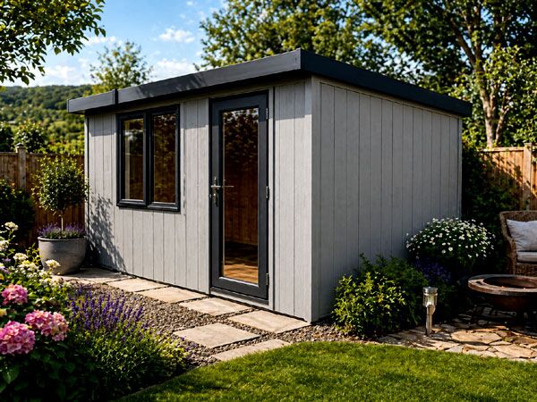 A modern garden room. Perfect in London for a garden office or relaxation space.