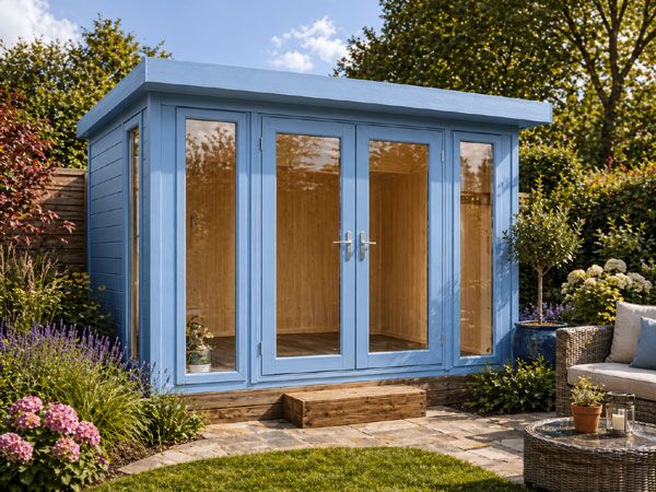 A modern garden room. Perfect in Twickenham for a garden office or relaxation space.