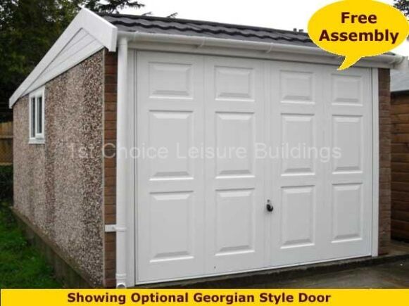 Lidget Pent Mansard Prefab Concrete Garage With Free Installation.