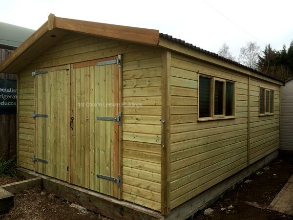 A 20 x 12 wooden garage. Perfect for storage or your car.