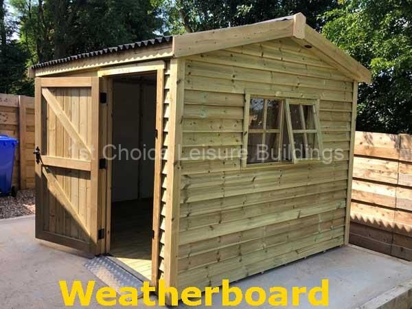Shows image of weatherboard wooden cladding