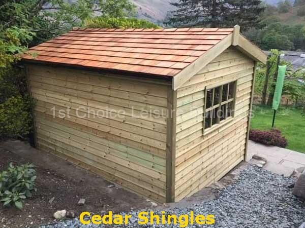Shows image of cedar shingles