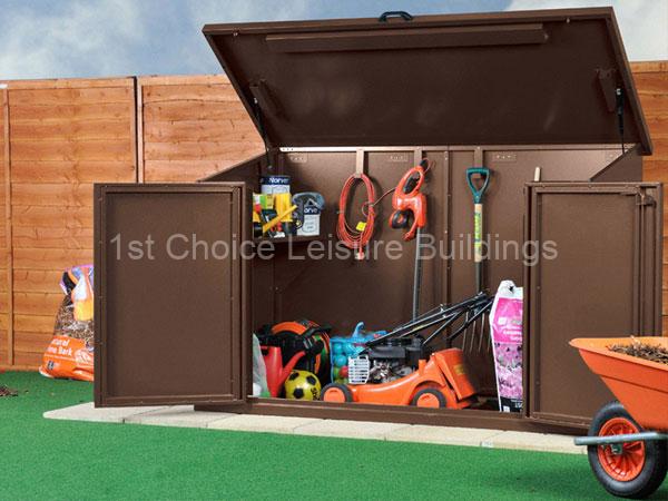 GardenVault 'Avondale' Bike Shed 1 Image of SafeStore Avondale Pent Metal Shed Storage