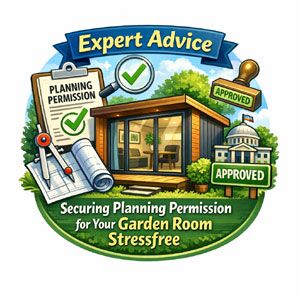 Garden room with planning permission documents approved