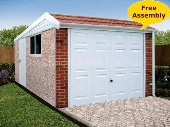 Lidget Pent Deluxe Mansard Prefab Garage With Free Installation.