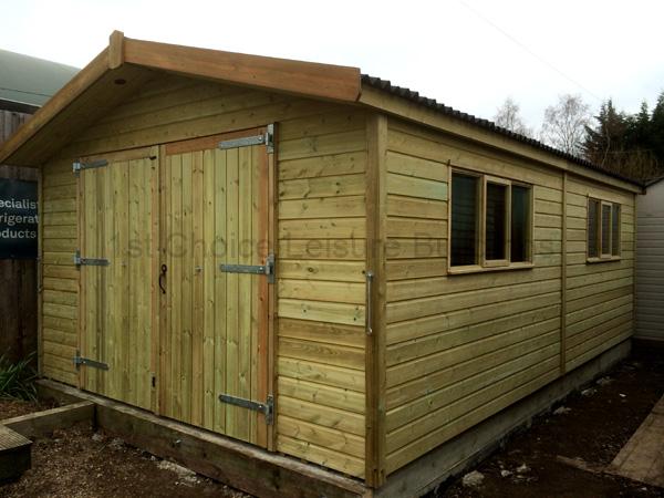 'Basingstoke' Timber Garage 1 Platinum Basingstoke 20 X12 Wooden Garage.