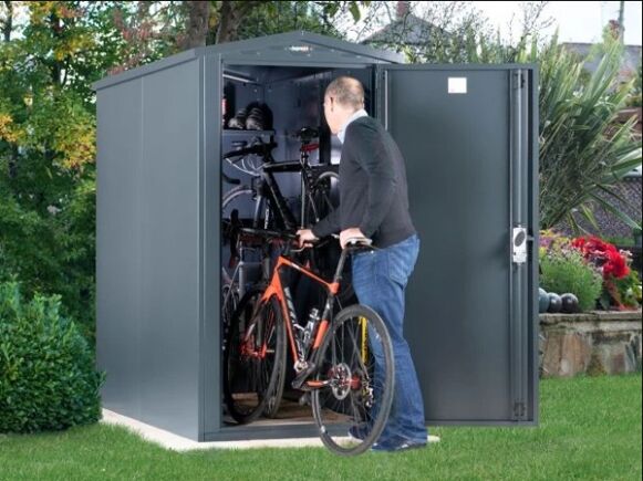 GardenVault 'Silverdale' Slimline 1 Safestore Silverdale Slimline Metal Shed.