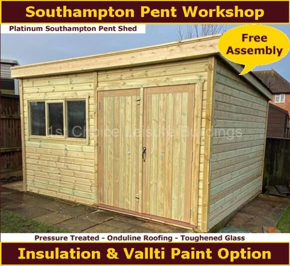 Platinum Southampton Pent Shed Workshop 1.