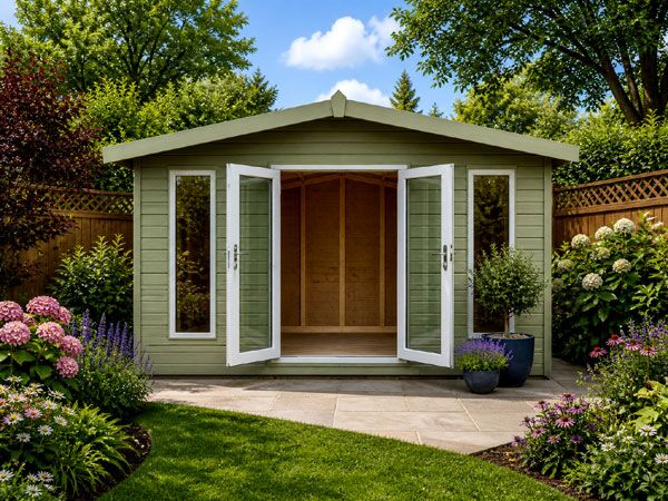 A modern summer building. Perfect in Farnham for a summer room or relaxation space.