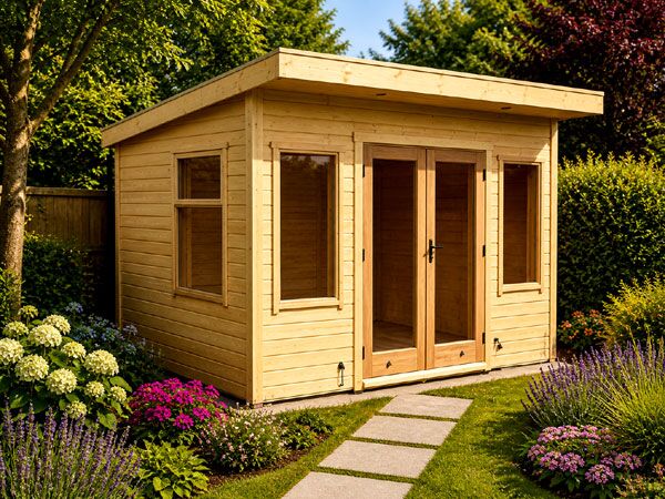 A modern summer building. Perfect in Woking for a summer room or relaxation space.