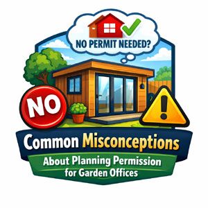 Infographic about garden office planning permission myths