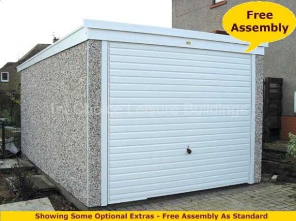 Lidget Pent Prefab Concrete Garage With Free Installation.