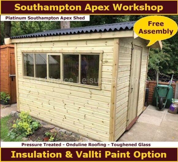 Platinum Southampton Apex Shed Workshop 1.