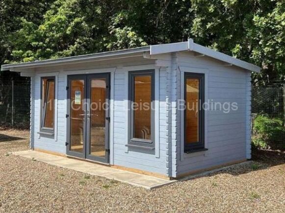 Humber Long Ridge Painted 2 Apex Log Cabin.