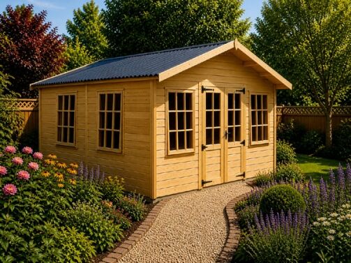 A modern summer building. Perfect in Twickenham for a summer room or relaxation space.